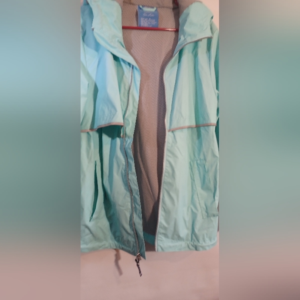 Charles River Apparel New Englander Rain Jacket Gray Reflective Trim, Hooded - Picture 6 of 14